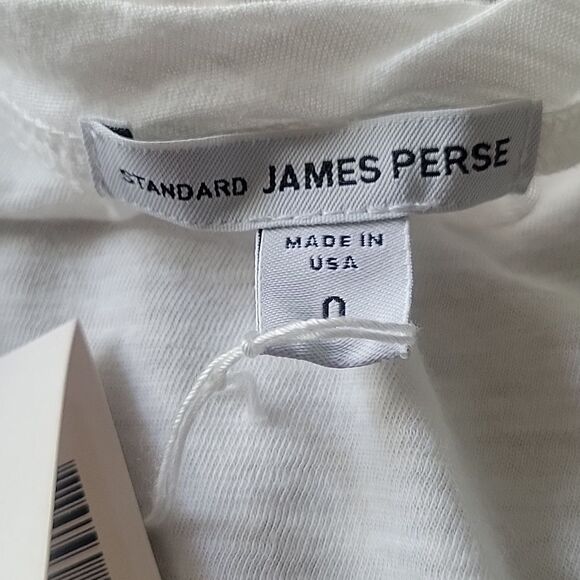 NWT James Perse 0 XS Sheer Slub Casual V Neck Tee Shirt Top White Short Sleeve - Picture 5 of 12